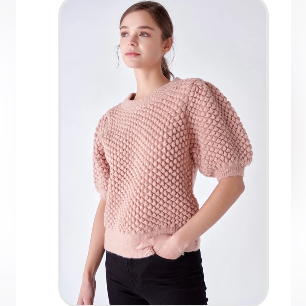 English Factory Blush Knit Sweater